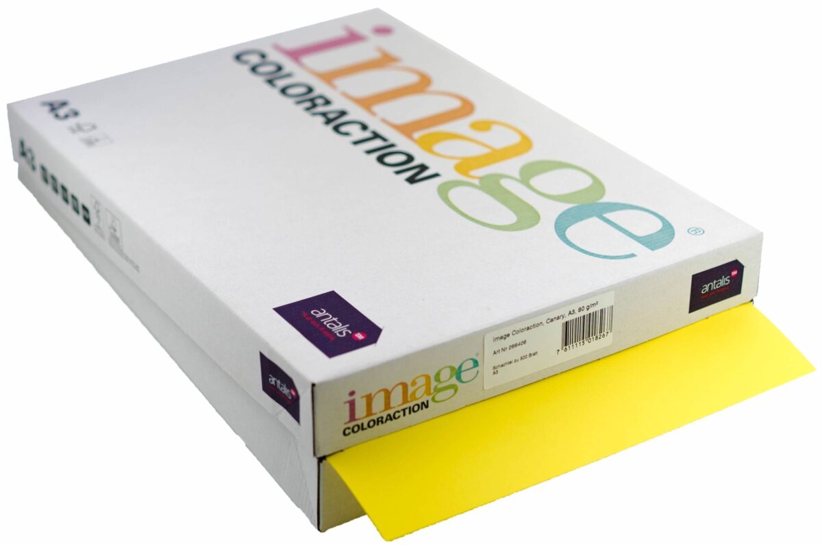 IMAGE COLORACTION Kopierpapier Canary A3 266406 80g, kanariengelb 500 Blatt – Hochwertig & günstig bei ShopDeca