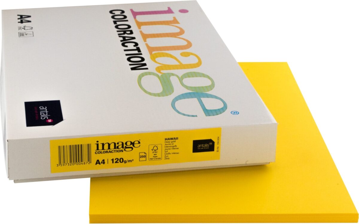 IMAGE COLORACTION Kopierpapier Hawaii A4 266653 120g, intensivgelb 250 Blatt – Hochwertig & günstig bei ShopDeca