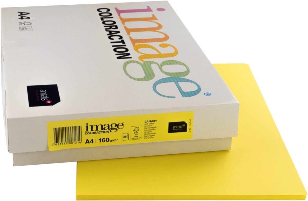 IMAGE COLORACTION Kopierpapier Canary A4 266719 kanariengelb, 160g 250 Blatt – Hochwertig & günstig bei ShopDeca