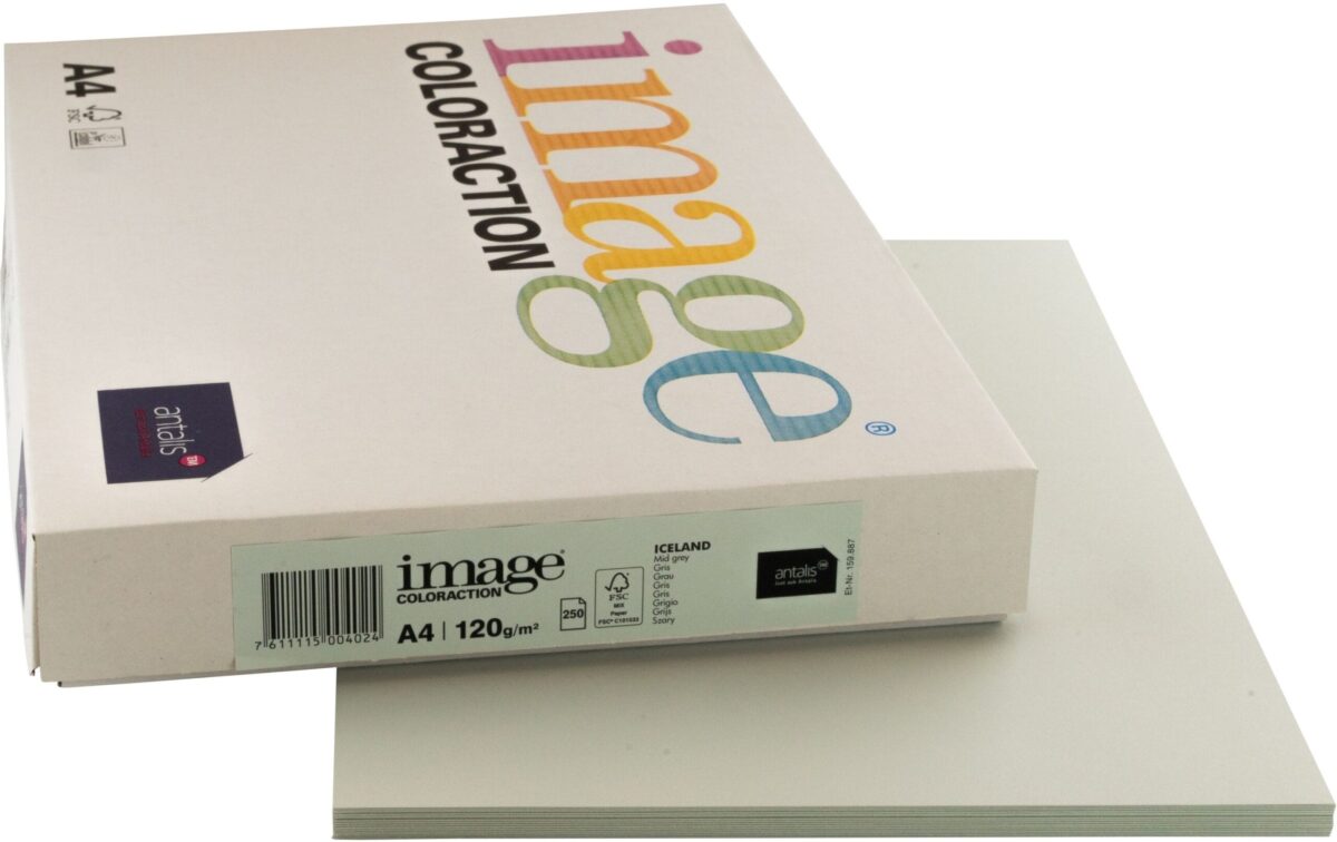 IMAGE COLORACTION Kopierpapier Iceland A4 291273 120g, grau 250 Blatt – Hochwertig & günstig bei ShopDeca