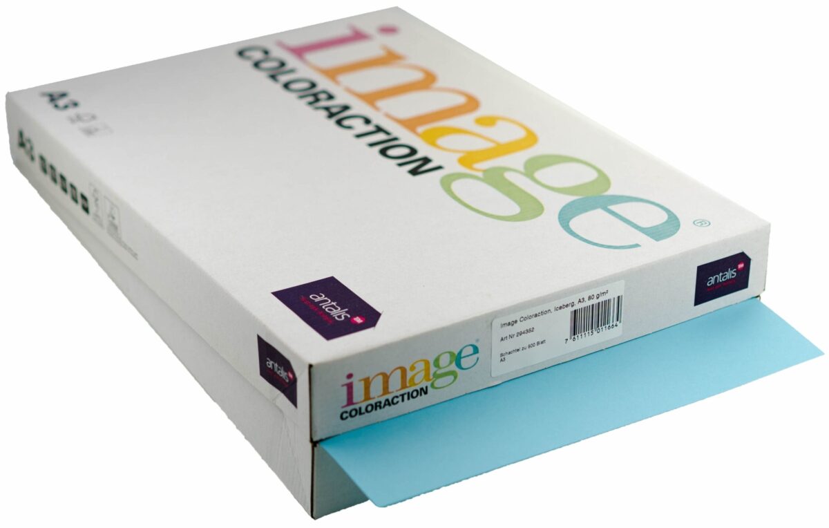 IMAGE COLORACTION Kopierpapier Iceberg A3 294352 80g, eisblau 500 Blatt – Hochwertig & günstig bei ShopDeca