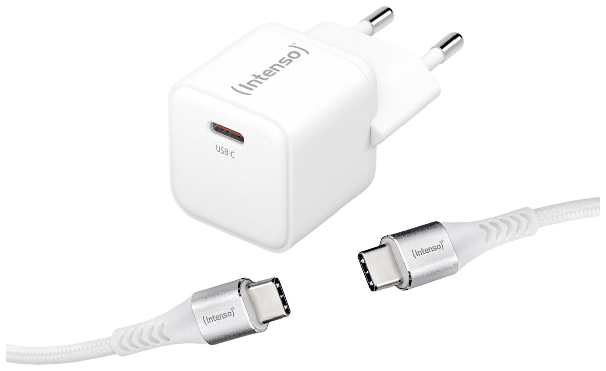 INTENSO Power Charger 30W GaN 1x USB-C 7803042 + Cable USB-C to USB C white – Hochwertig & günstig bei ShopDeca