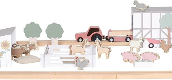 JABADABADO Zugset mit Bauernhof W7232 Holz