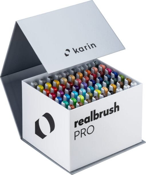 KARIN Real Brush Pen Pro 0.4mm 31C7 Mega Box, 3 Blender 60 Stück