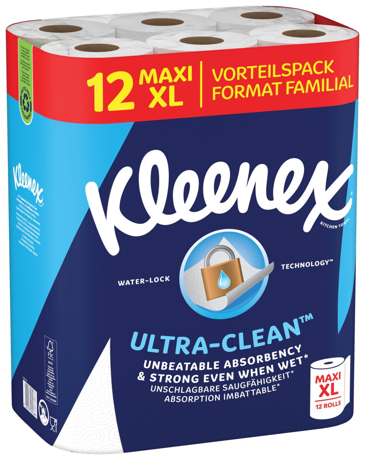 KLEENEX Haushaltspapier Ultra Clean 5815001 2-lagig 12 XL Rollen – Hochwertig & günstig bei ShopDeca