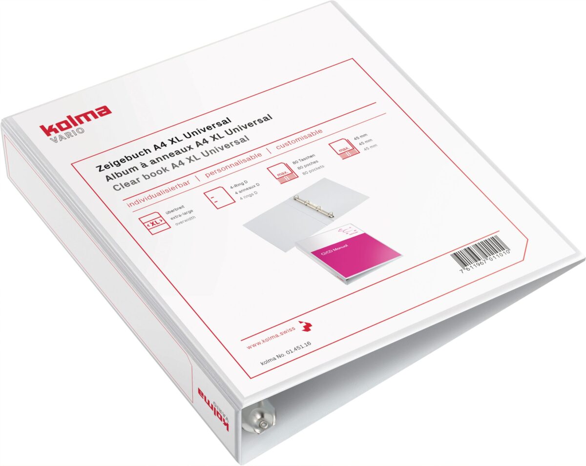 KOLMA Zeigebuch Vario XL Univ. A4 01.451.16 weiss, 4-Ring 45mm – Hochwertig & günstig bei ShopDeca