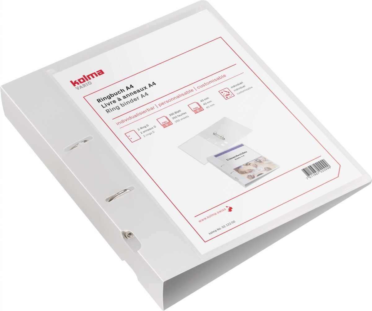 KOLMA Ringbuch Vario KolmaFlex A4 02.122.00 farblos, 2-Ring 40mm – Hochwertig & günstig bei ShopDeca