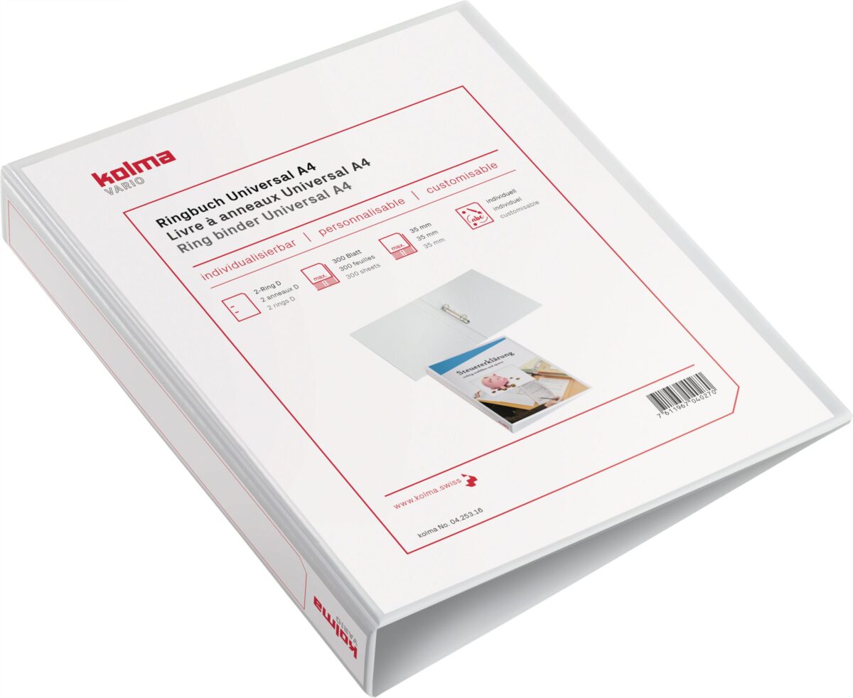 KOLMA Ringbuch Vario Universal A4 04.253.16 weiss, 2-Ring 35mm – Hochwertig & günstig bei ShopDeca