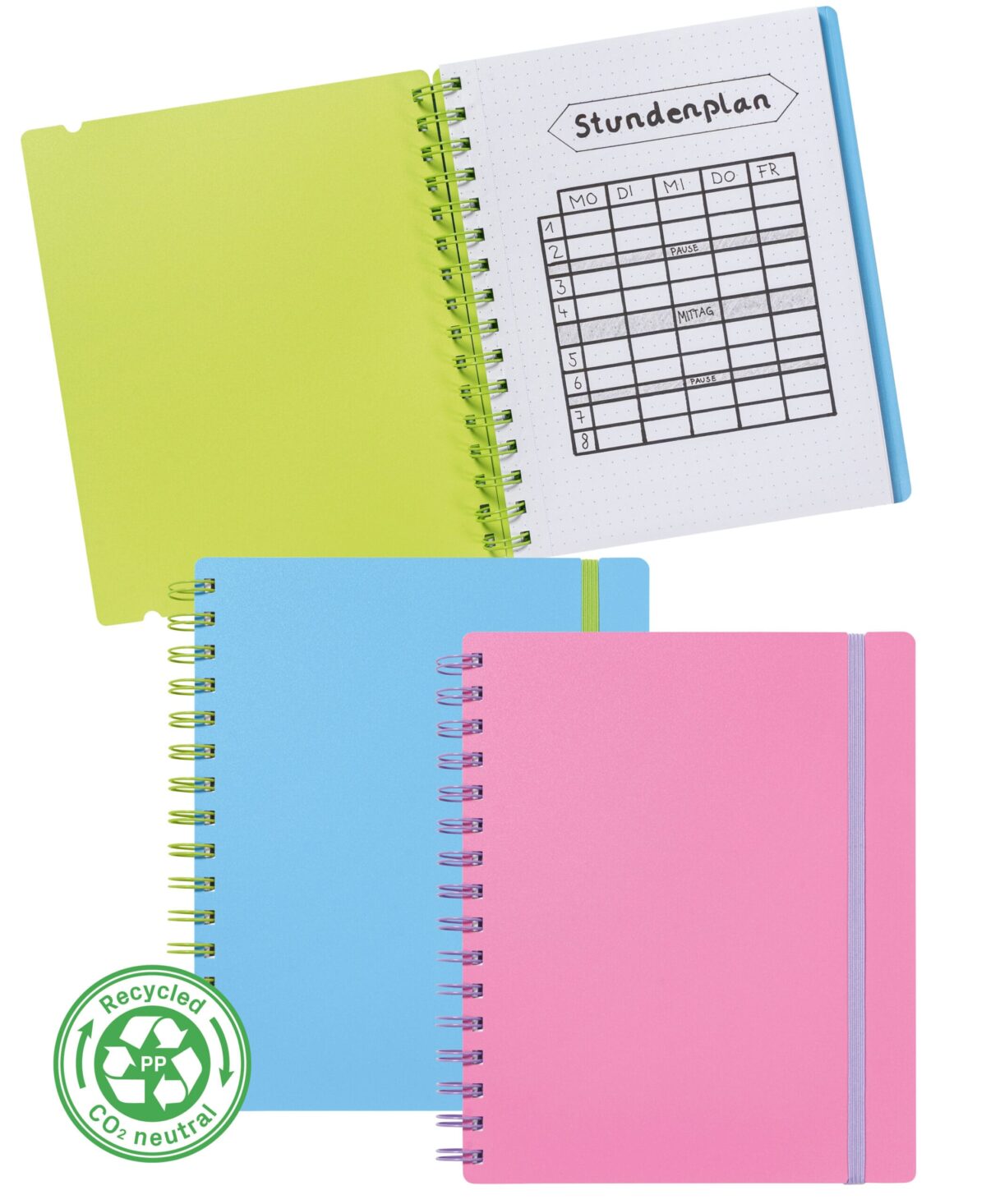 KOLMA Notizbuch PP recycled A5 06.541.20 pink/violet, dotted 7mm 100Bl. – Hochwertig & günstig bei ShopDeca