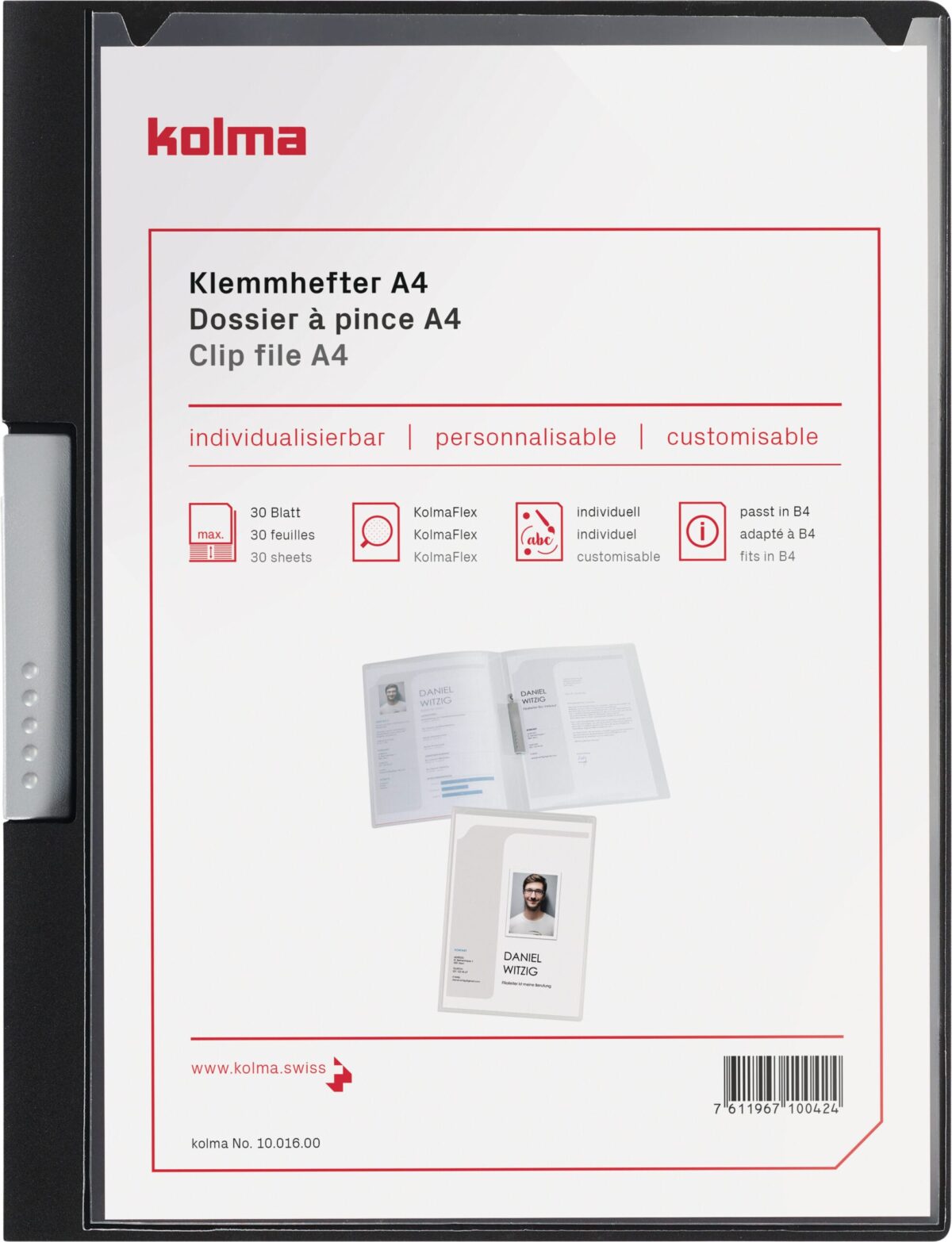 KOLMA Klemmhefter Tender A4 10.016.48 anthrazit, 2-teilig – Hochwertig & günstig bei ShopDeca