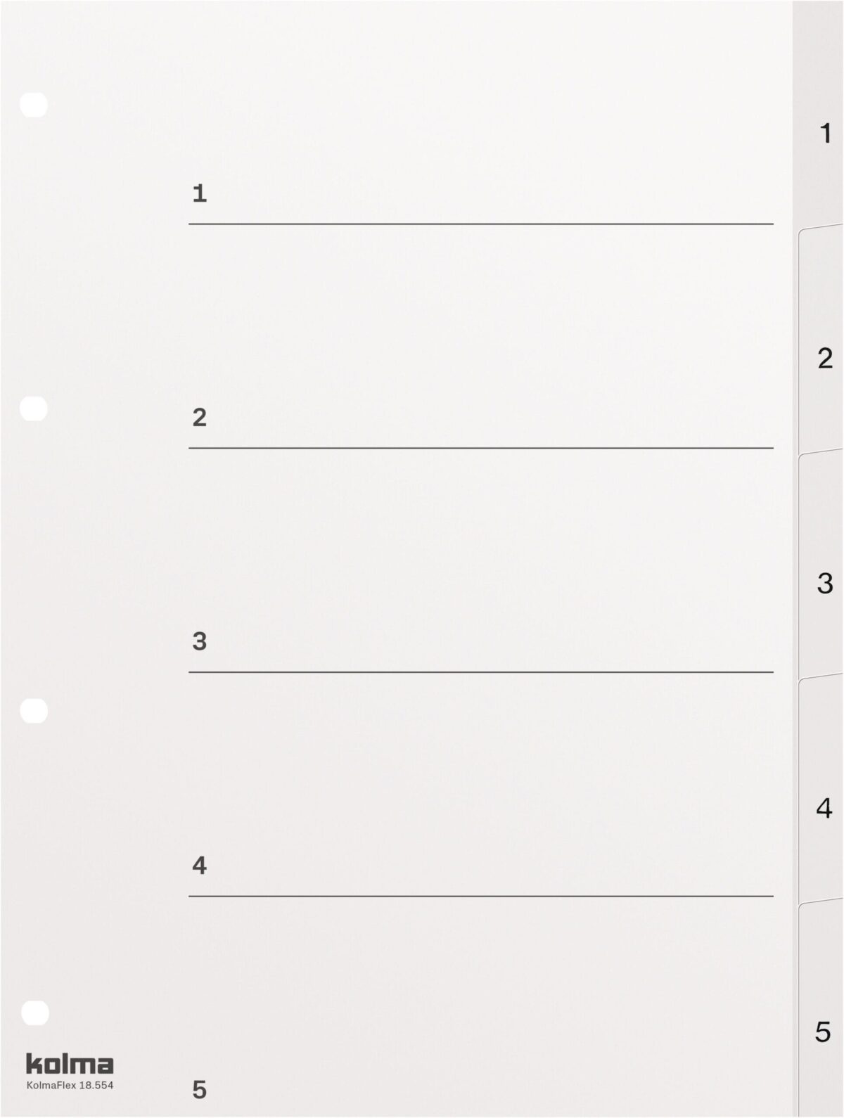KOLMA Register KolmaFlex A4 18.554.16 weiss 1-5 – Hochwertig & günstig bei ShopDeca