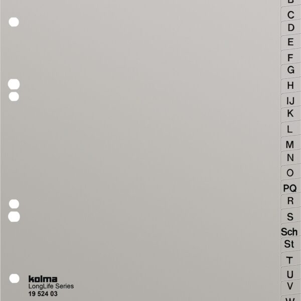 KOLMA Register LongLife A5+ 19.524.03 grau A-Z 24-teilig