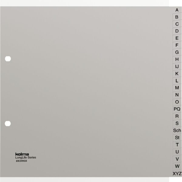 KOLMA Register LongLife A4 1/2 H. 69.249.03 grau A-Z 24-teilig