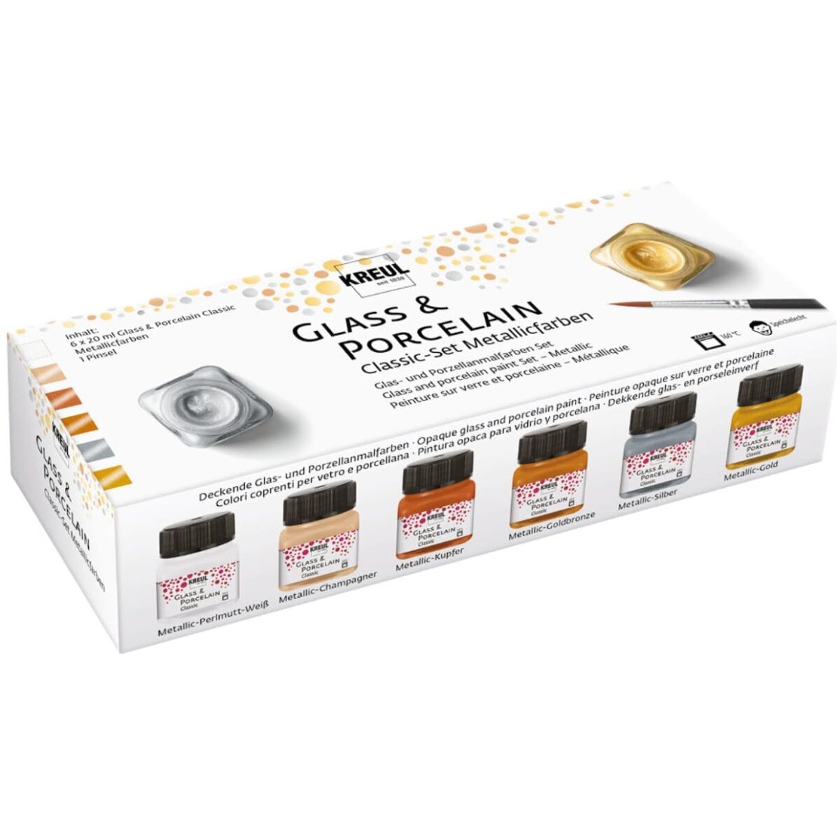 KREUL Glas-Porzellanmalfarben 16603 Metallic 6x20ml – Hochwertig & günstig bei ShopDeca
