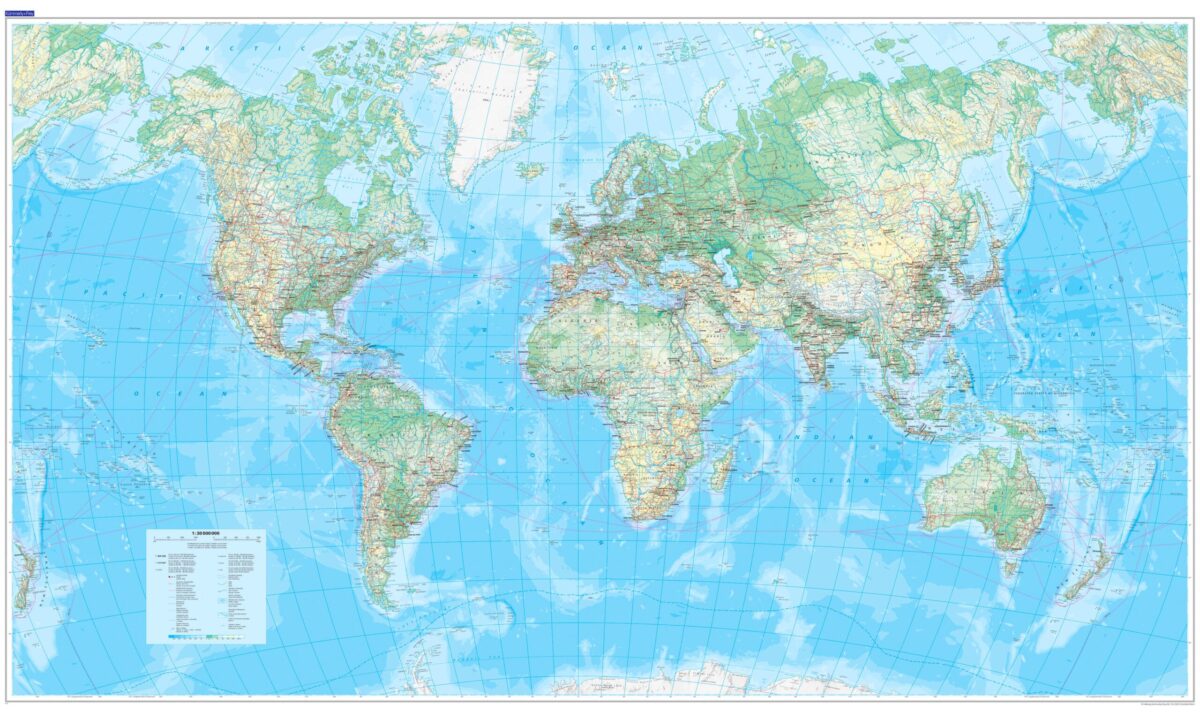 KÜMMERLY+FREY Plano-Weltkarte 138x83cm 325994024 physikalisch 1:30 Mio. – Hochwertig & günstig bei ShopDeca