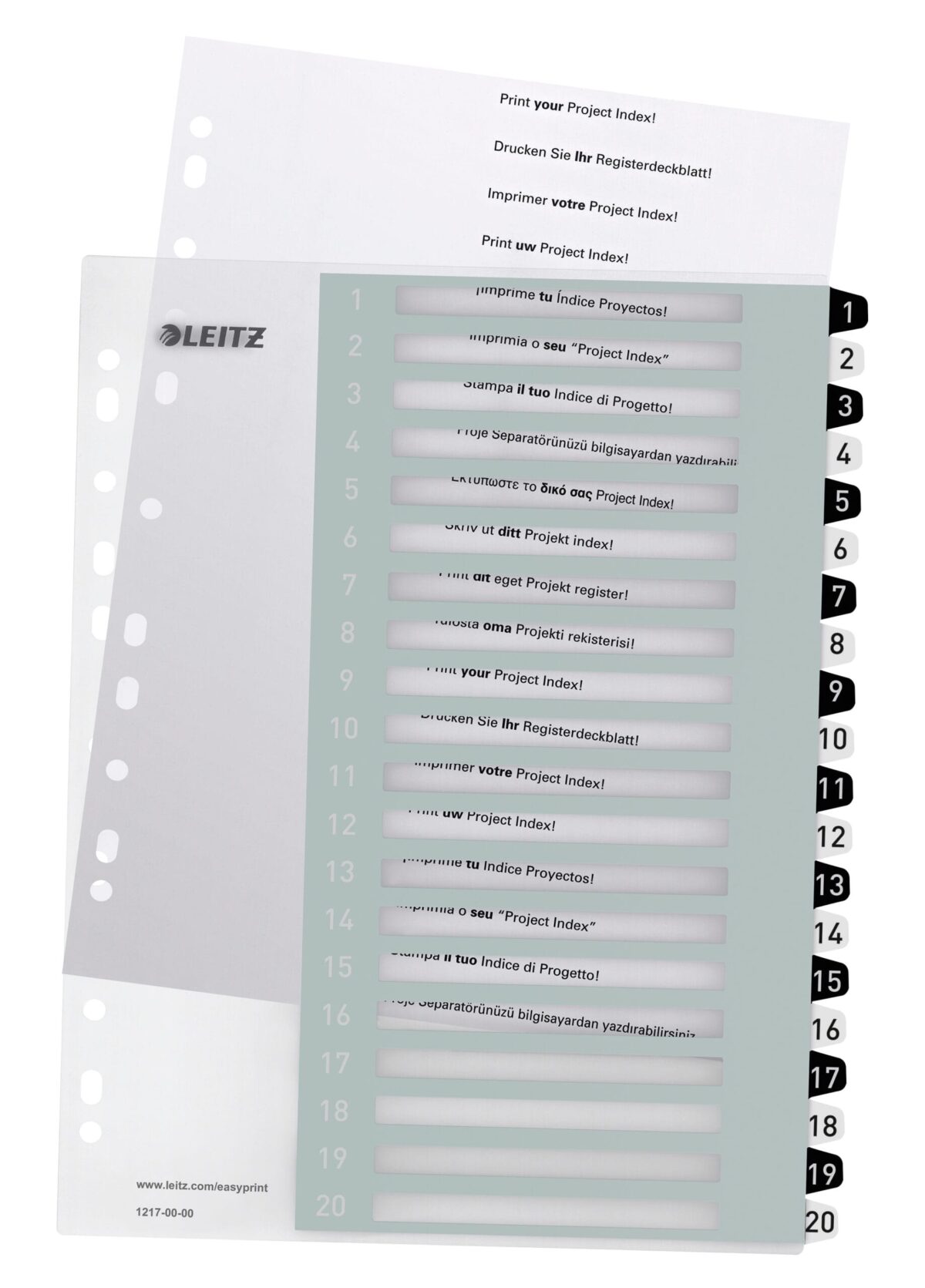 LEITZ Register WOW PP A4 1217-00-00 schwarz/weiss 20-teilig – Hochwertig & günstig bei ShopDeca