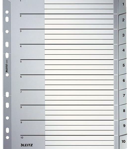 LEITZ Register PP A4 12800000 grau 1-10