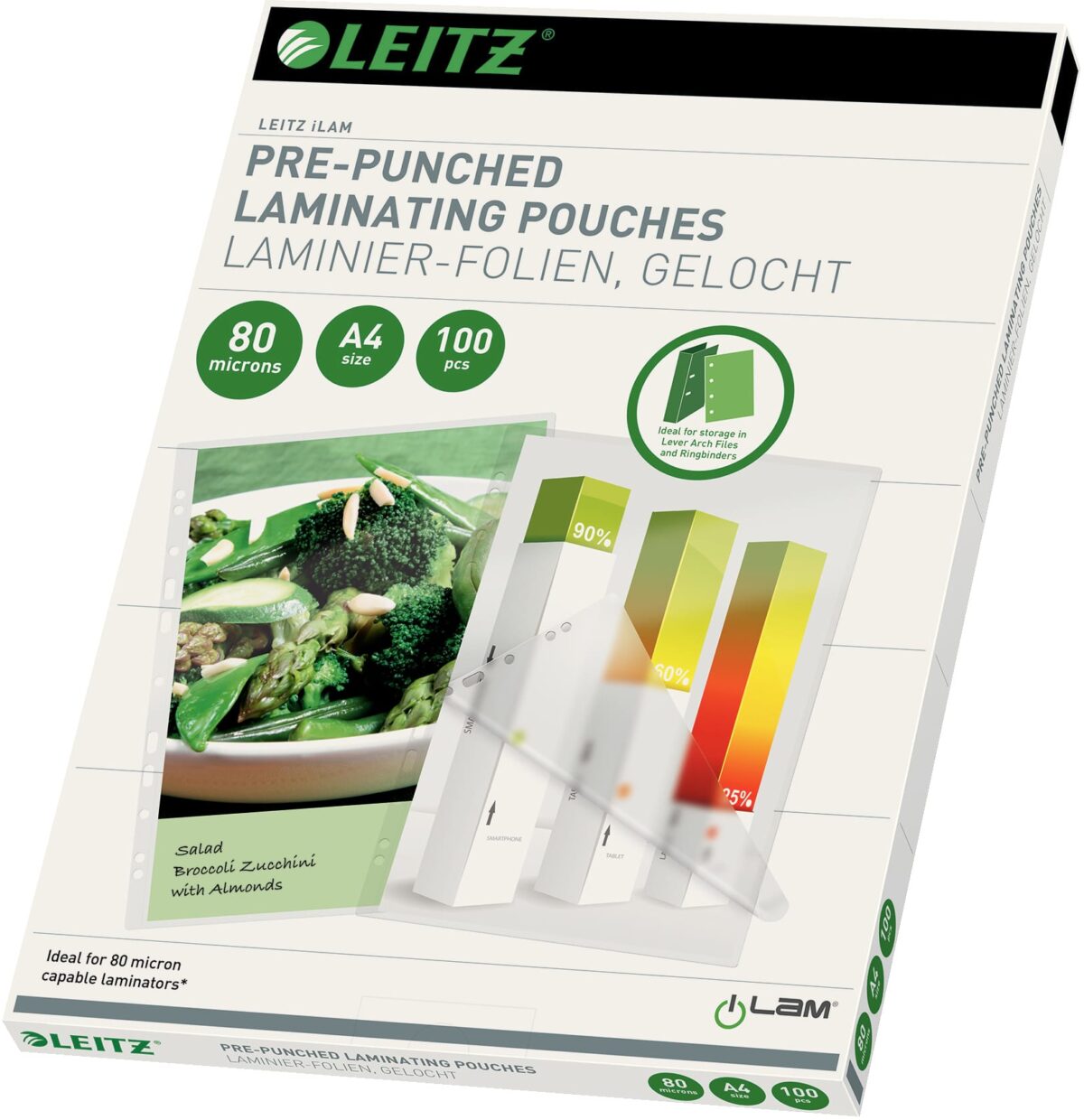 LEITZ Laminiertasche A4 16918 glanz, 80my 100 Stk – Hochwertig & günstig bei ShopDeca