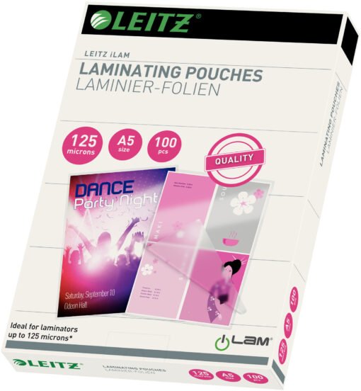 LEITZ Laminiertasche A5 33807 glanz, 125my 100 Stk