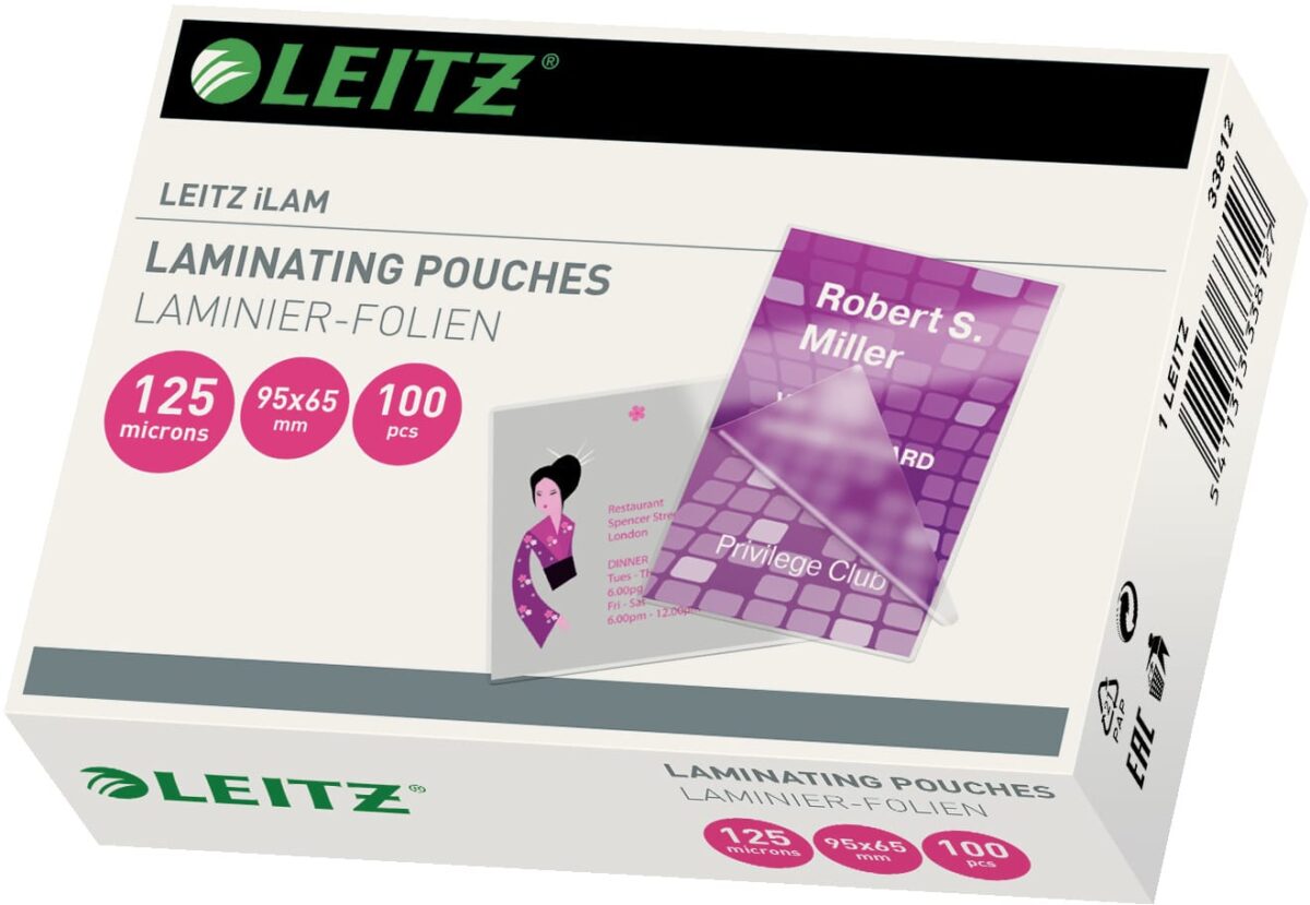 LEITZ Laminiertasche 65x95mm 33812 glanz, 125my 100 Stk – Hochwertig & günstig bei ShopDeca