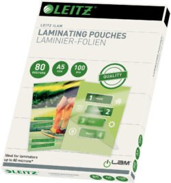 LEITZ Laminiertasche A5 33817 glanz, 80my 100 Stk