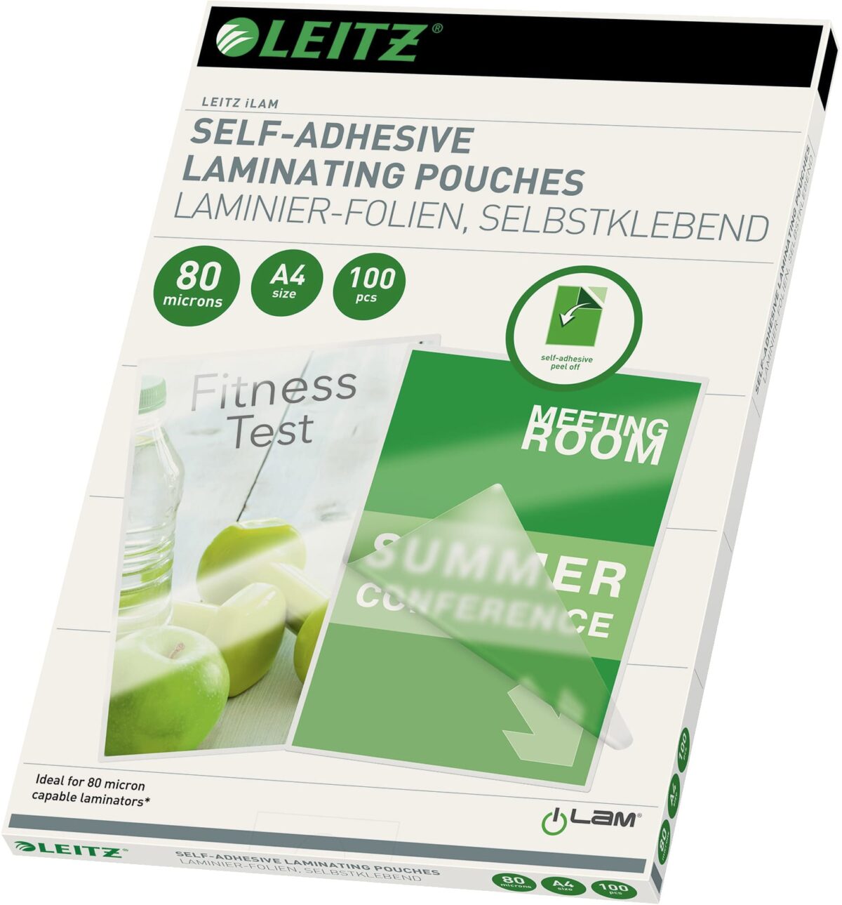 LEITZ Laminiertasche A4 33872 glanz, 80my, selbstkl. 100 Stk – Hochwertig & günstig bei ShopDeca