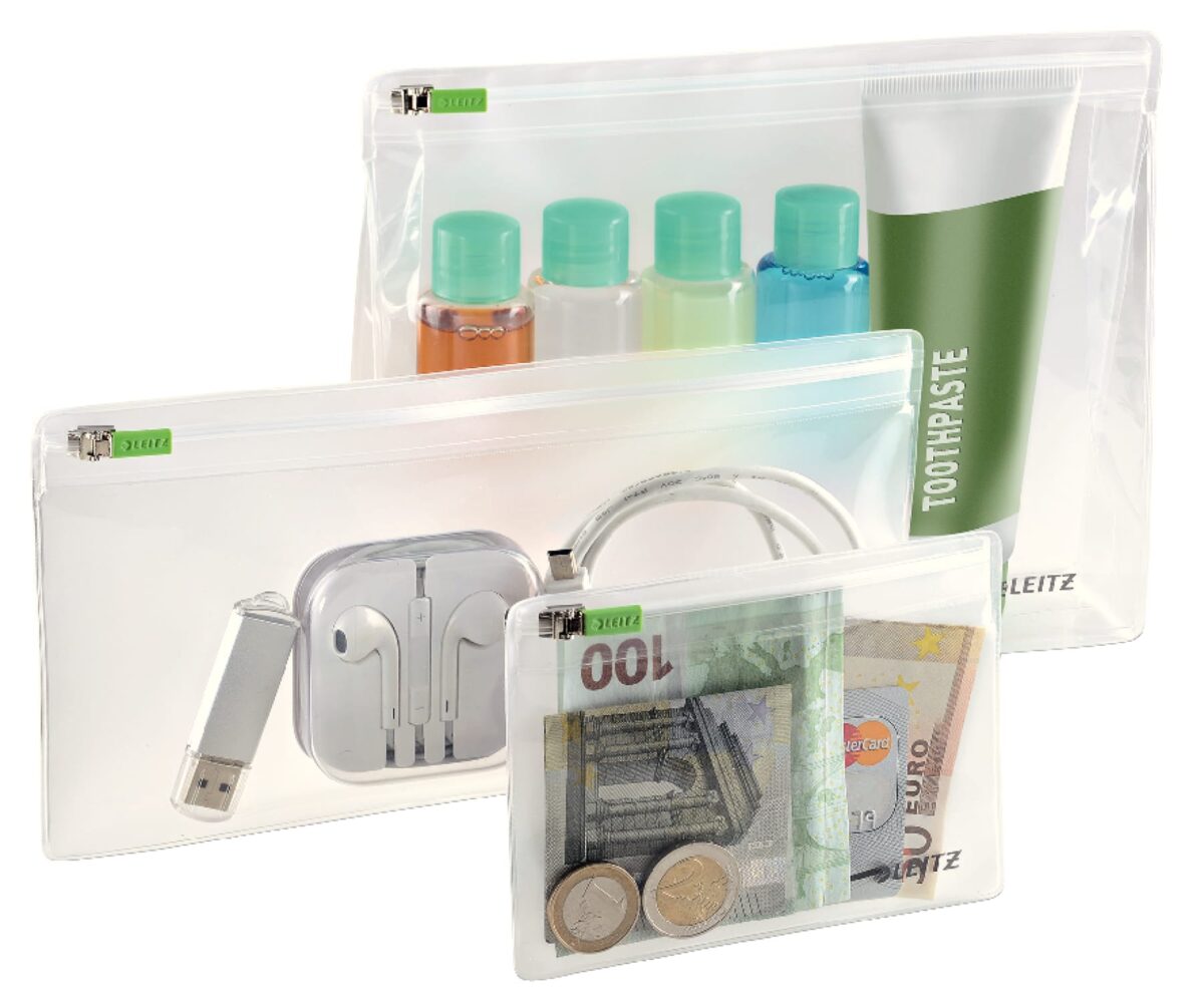 LEITZ Zip-Verschlusstasche XS,S,M 40100000 transparent, ass. 3 Stück – Hochwertig & günstig bei ShopDeca
