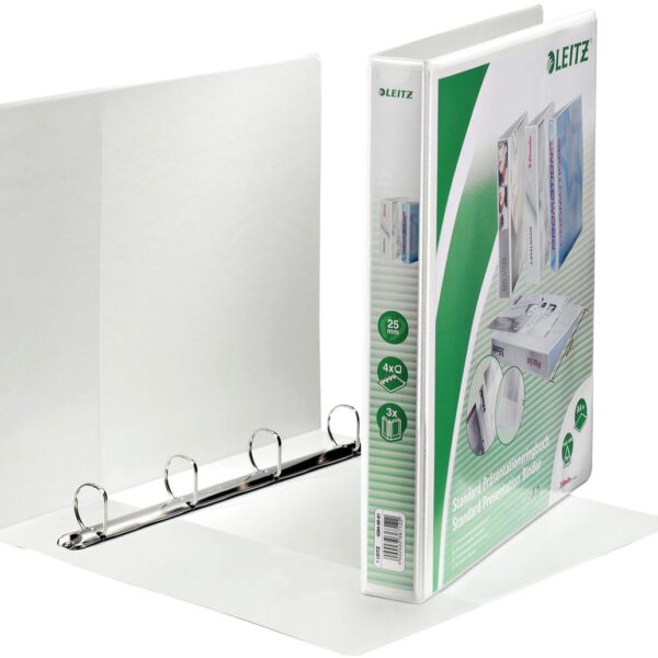 LEITZ Präsentationsringbuch A4 42840001 weiss 4R 25mm