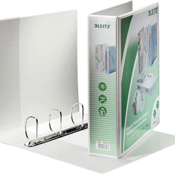 LEITZ Präsentationsringbuch A4 42870001 weiss 4R 50mm