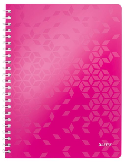 LEITZ Spiralbuch WOW PP A4 46370023 liniert, pink 80 Blatt