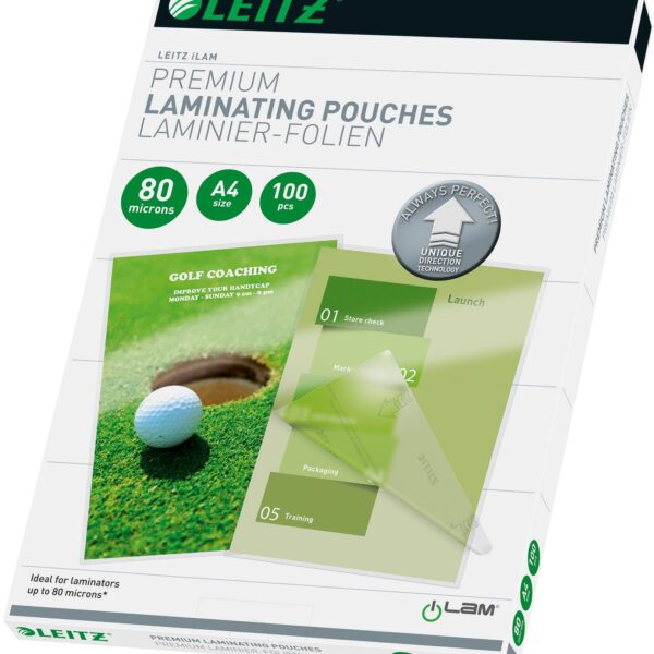 LEITZ Laminiertasche A4 74800000 glanz, 100my 100 Stk