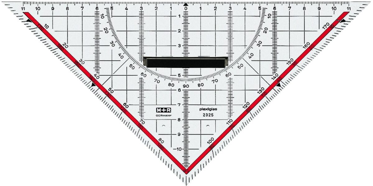 M+R Geometriedreieck 22cm 23250100 abnehmbarer Griff, rot – Hochwertig & günstig bei ShopDeca