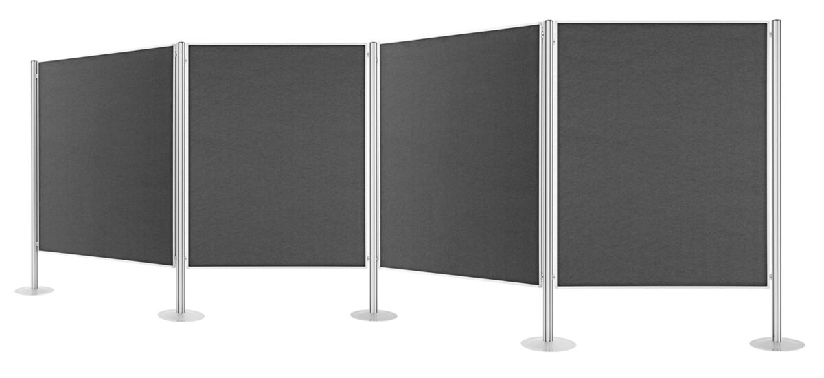 MAGNETOPLAN Präsentationswand 4-teilig 1101004 Filz grau 5185x1800mm – Hochwertig & günstig bei ShopDeca