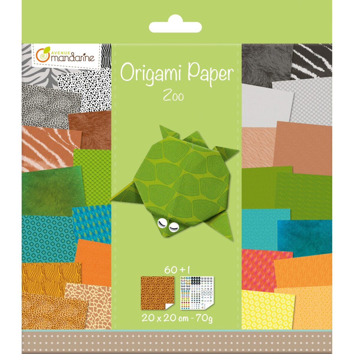 MANDARINE Origamipapier 20x20cm 52504MD Zoo 70g 60 Blatt – Hochwertig & günstig bei ShopDeca