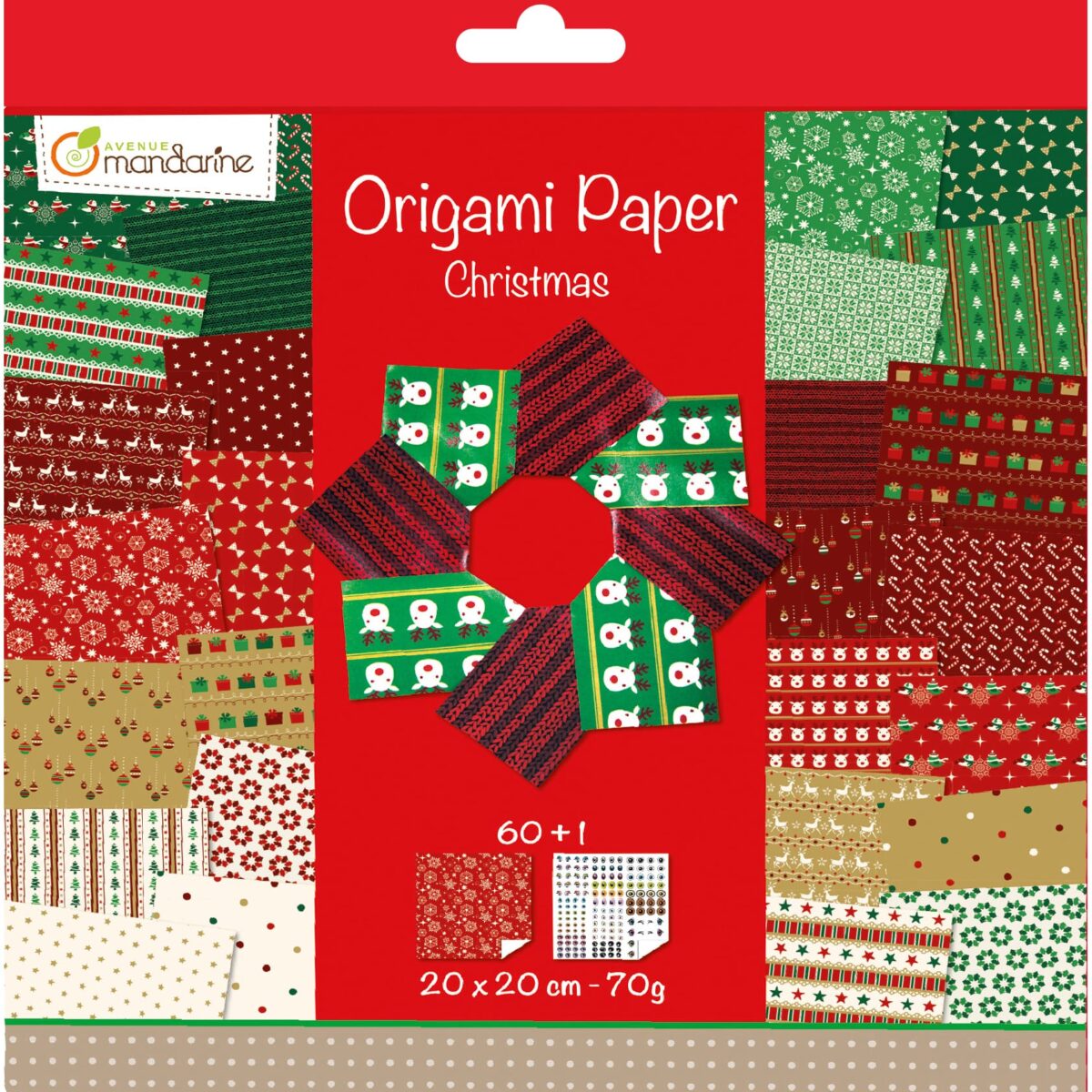 MANDARINE Origamipapier 20x20cm 52508O Weihnacht 70g 60 Blatt – Hochwertig & günstig bei ShopDeca
