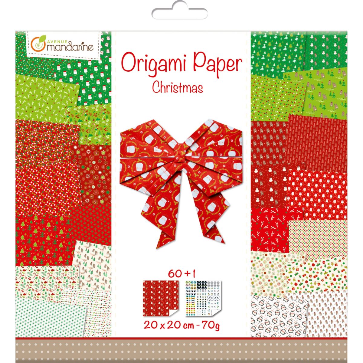 MANDARINE Origamipapier 20x20cm OR506C X-Mas 70g 60 Blatt – Hochwertig & günstig bei ShopDeca