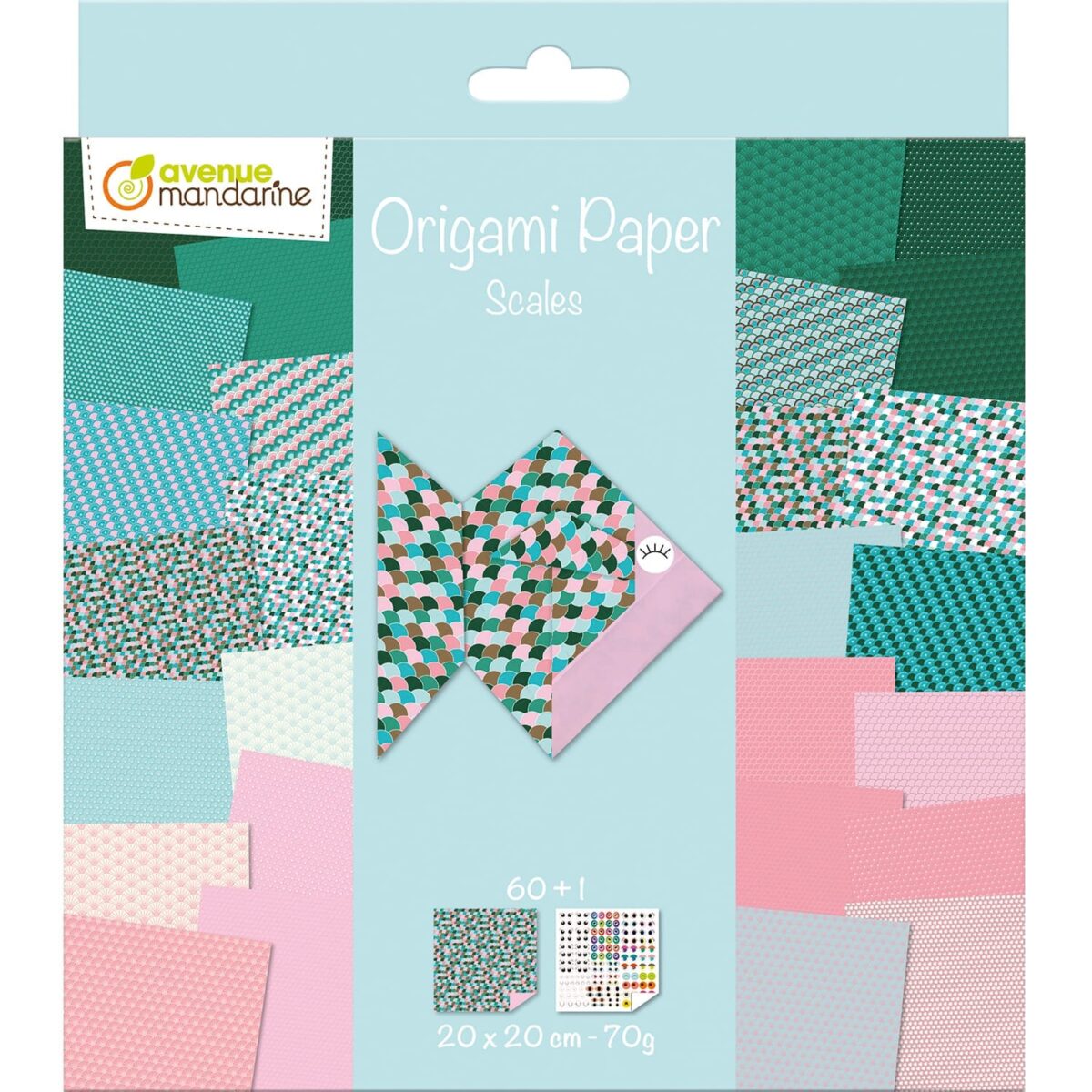 MANDARINE Origamipapier 20x20cm OR511C Schuppen 70g 60 Blatt – Hochwertig & günstig bei ShopDeca