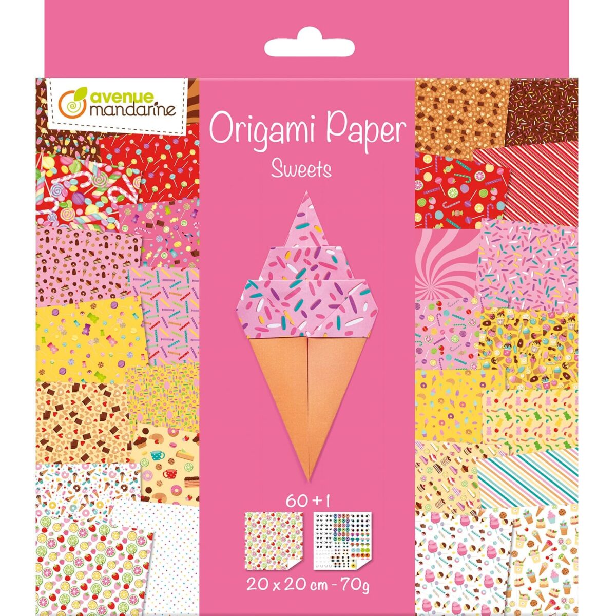 MANDARINE Origamipapier 20x20cm OR522C Sweets 70g 60 Blatt – Hochwertig & günstig bei ShopDeca