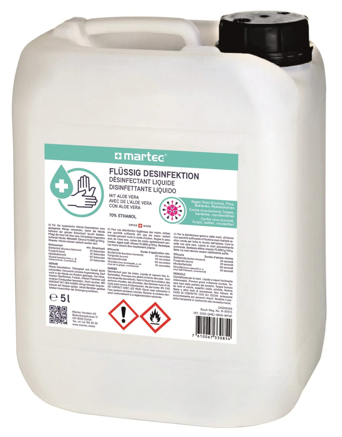 MARTEC Desinfektionsmittel 5lt 33085 Flüssig, mit Aloe-Vera – Hochwertig & günstig bei ShopDeca