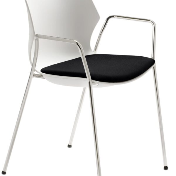 MAYER Besucherstuhl OvaLounge 25110102A weiss/chrome, mit Armlehnen