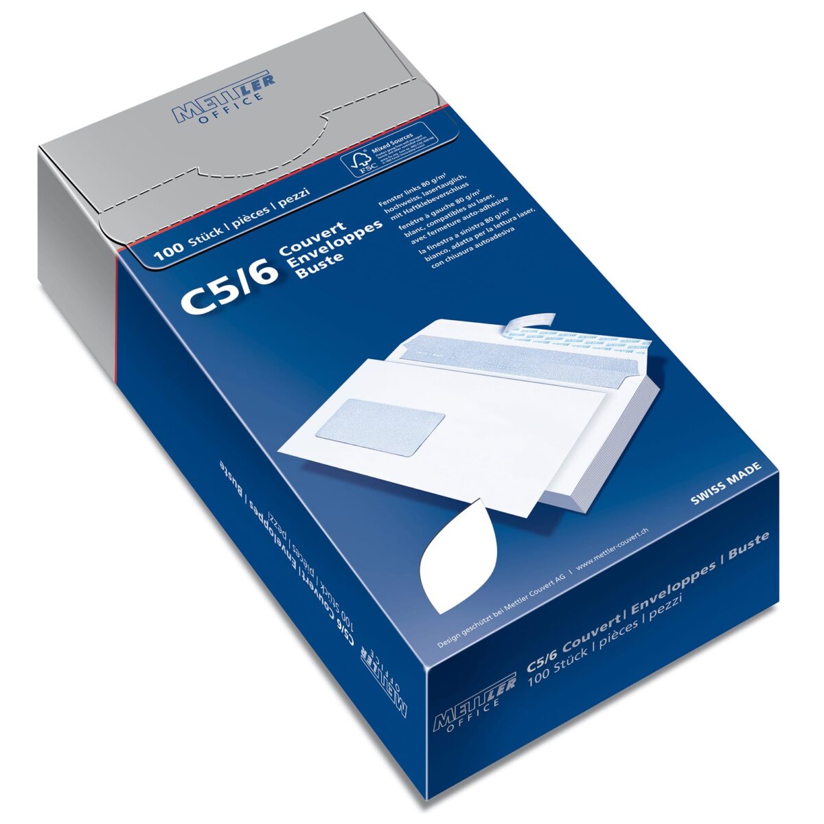 METTLER Couvert Fenster links C5/6 7065-80-S100 80g,hochweiss,Kleber 100 Stk. – Hochwertig & günstig bei ShopDeca
