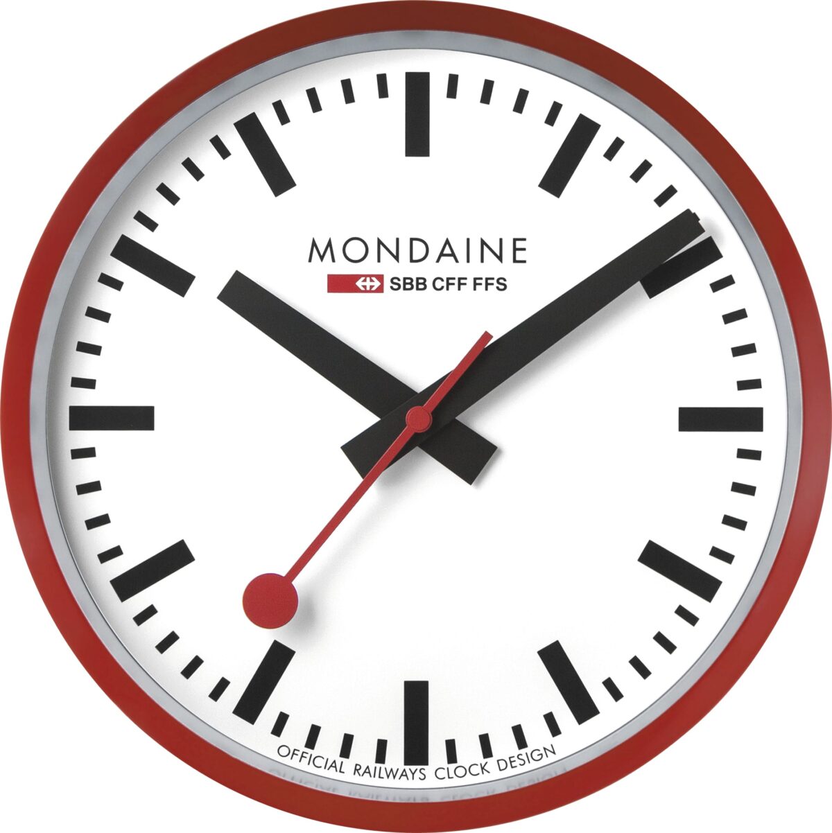 MONDAINE Wanduhr 250mm A990.11SBC rot/weiss – Hochwertig & günstig bei ShopDeca