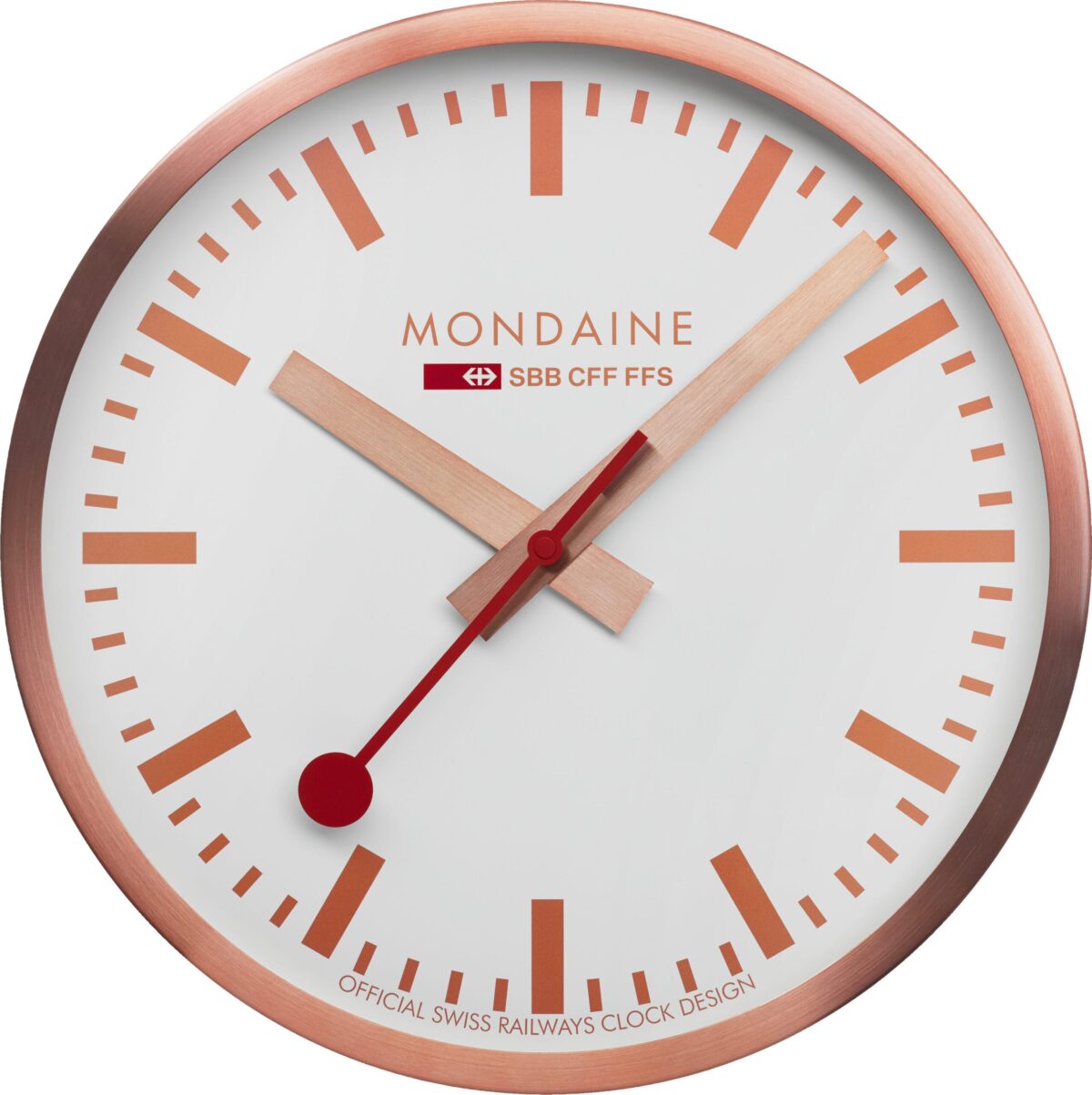 MONDAINE Wanduhr 250mm A990.18SBK weiss/rosegold – Hochwertig & günstig bei ShopDeca