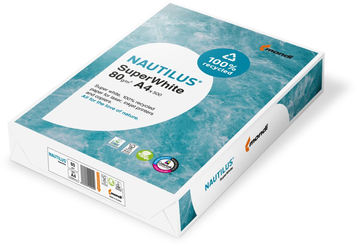 NAUTILUS SUPER WHITE Kopierpapier A4 88020366 80g, recycling 500 Blatt – Hochwertig & günstig bei ShopDeca