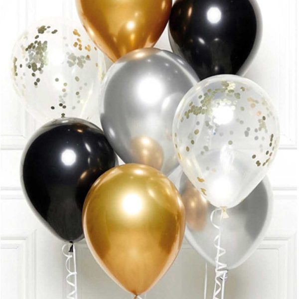 NEUTRAL DIY Ballon Bouquet 9907429 schwarz, gold
