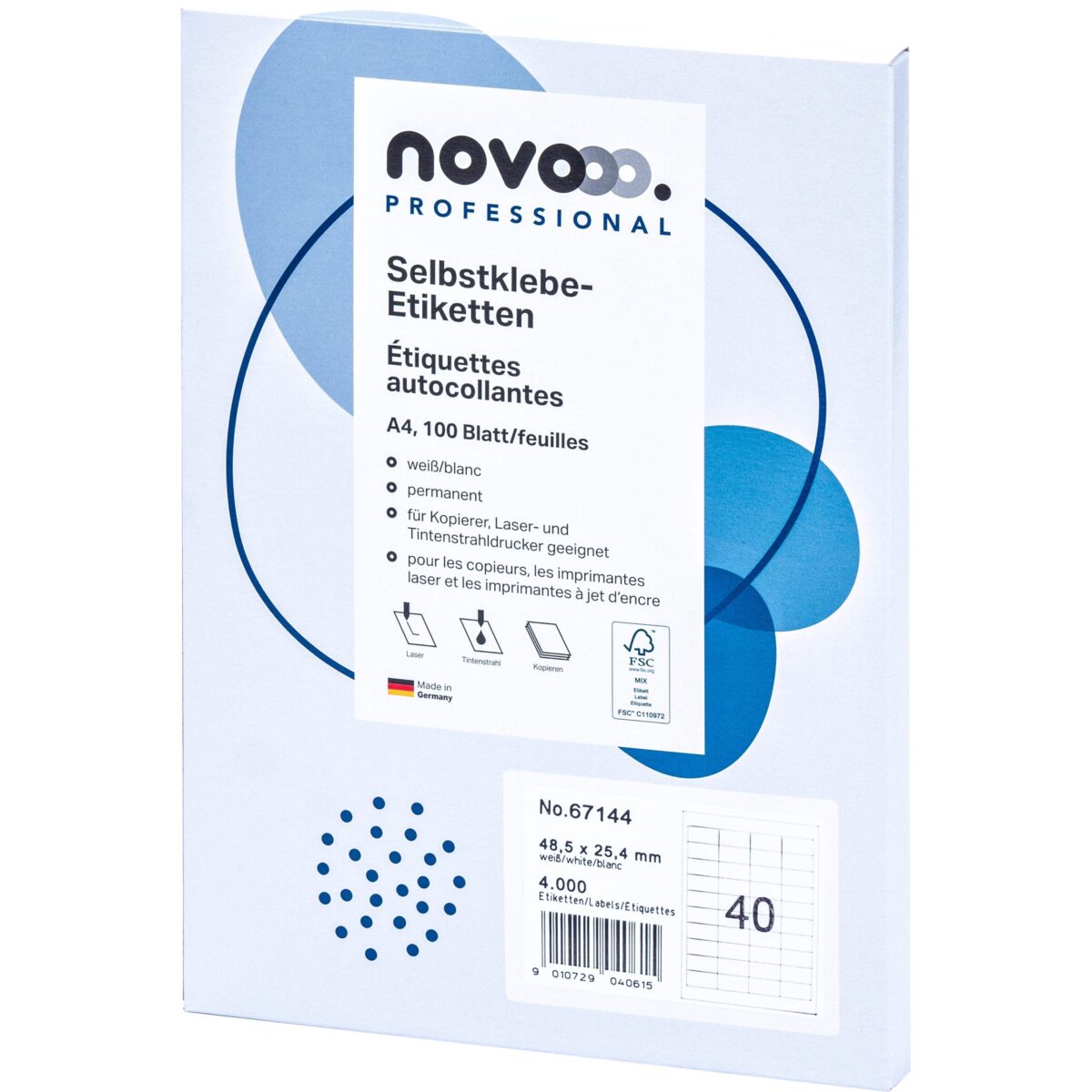 NOVOOO Etiketten 48.5x25.4mm 67144 weiss 4000 Stück – Hochwertig & günstig bei ShopDeca