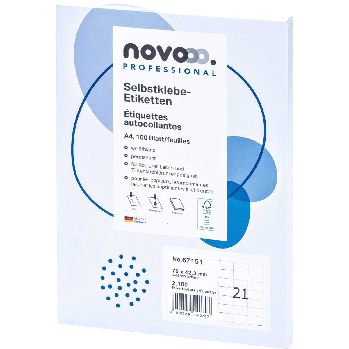 NOVOOO Etiketten 70x42.3mm 67151 weiss 2100 Stück – Hochwertig & günstig bei ShopDeca