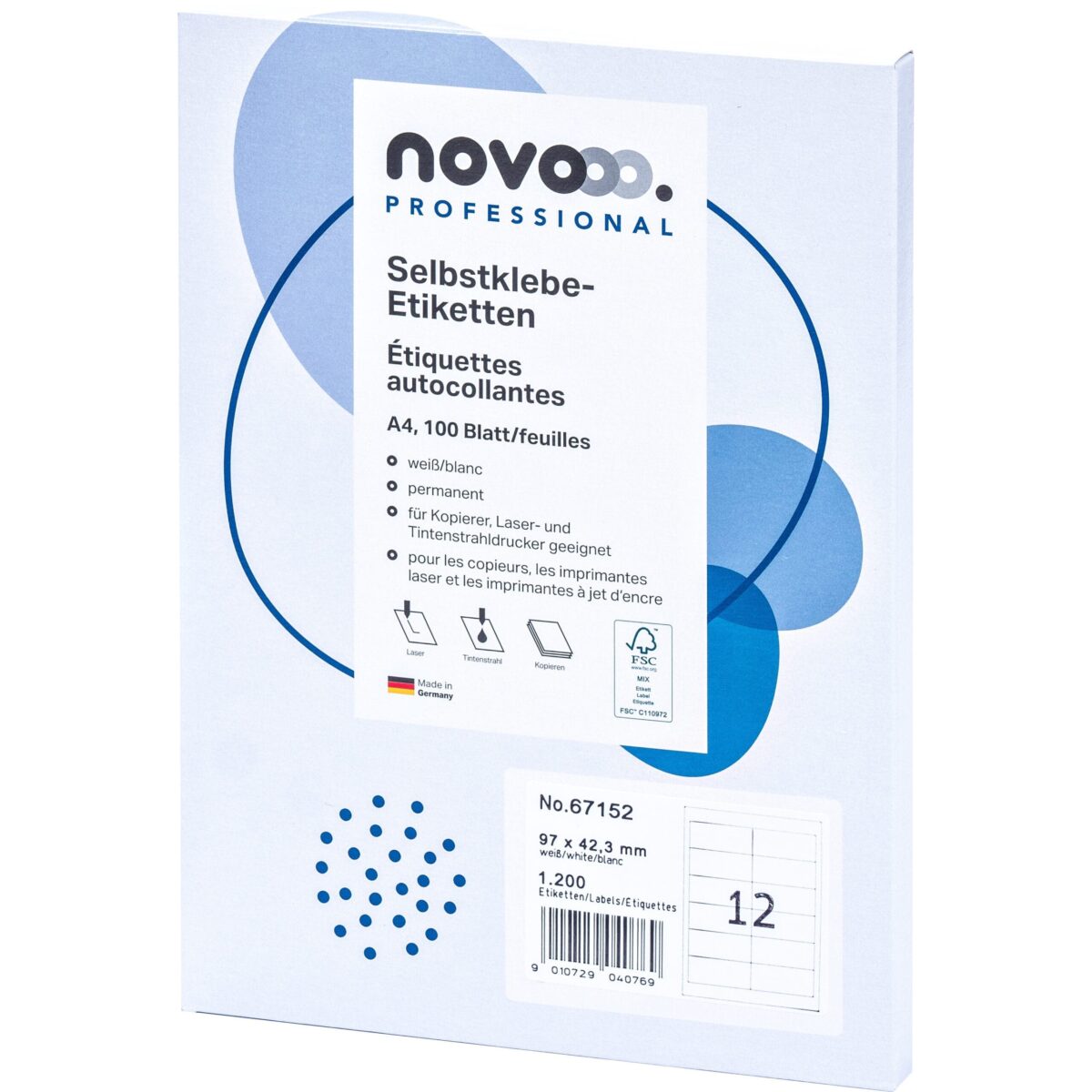 NOVOOO Etiketten 97x42.3mm 67152 weiss 1200 Stück – Hochwertig & günstig bei ShopDeca