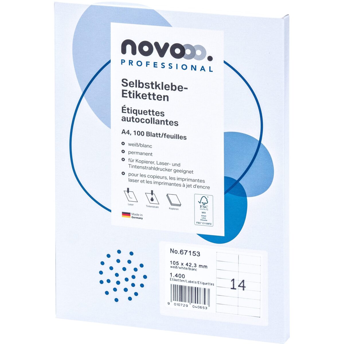 NOVOOO Etiketten 105x42.3 mm 67153 weiss 1400 Stück – Hochwertig & günstig bei ShopDeca