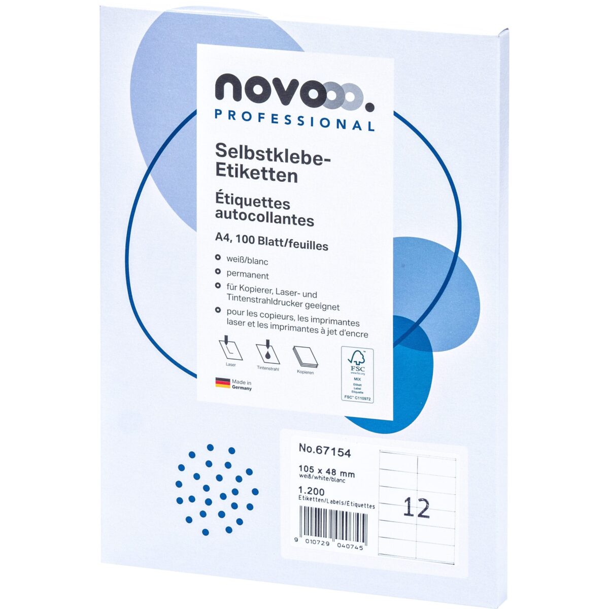 NOVOOO Etiketten 105x48mm 67154 weiss 1200 Stück – Hochwertig & günstig bei ShopDeca